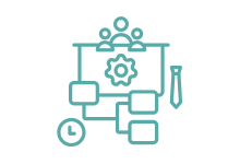 process flow with clock people and tie all worked together