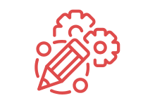 pencil with gears and circles