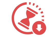 hourglass tipping over to arrow